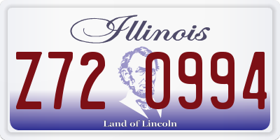 IL license plate Z720994