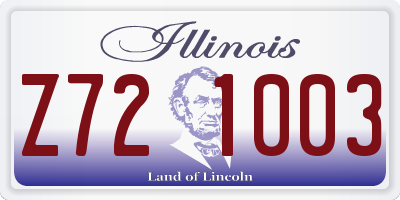 IL license plate Z721003