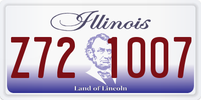 IL license plate Z721007
