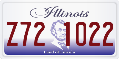 IL license plate Z721022