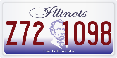 IL license plate Z721098