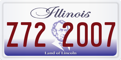IL license plate Z722007