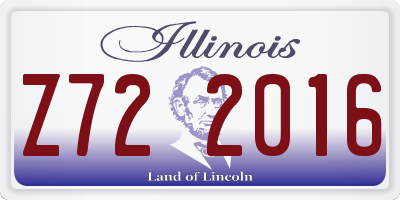IL license plate Z722016