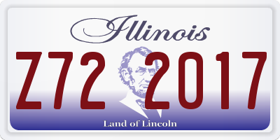 IL license plate Z722017