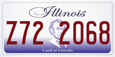 IL license plate Z722068