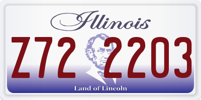 IL license plate Z722203