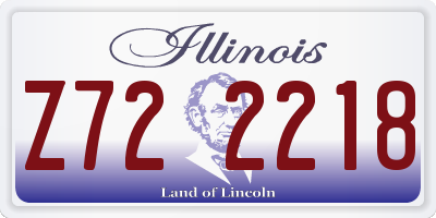IL license plate Z722218