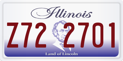 IL license plate Z722701