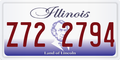 IL license plate Z722794