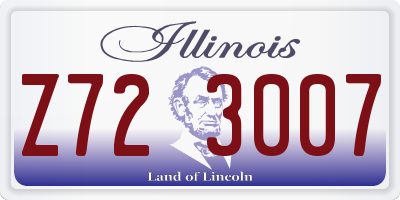 IL license plate Z723007