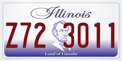 IL license plate Z723011