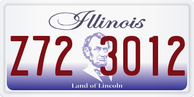 IL license plate Z723012