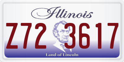 IL license plate Z723617