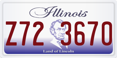 IL license plate Z723670