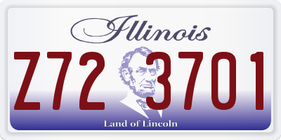 IL license plate Z723701