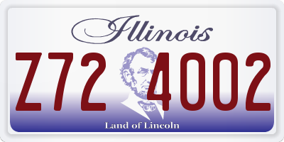 IL license plate Z724002
