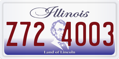 IL license plate Z724003