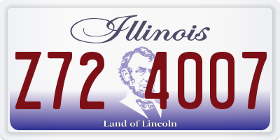 IL license plate Z724007