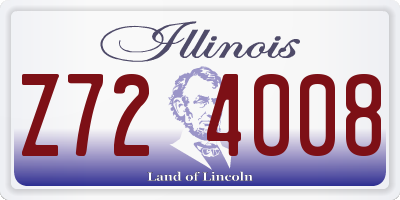 IL license plate Z724008