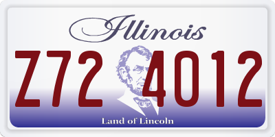 IL license plate Z724012