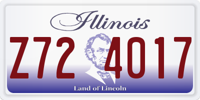 IL license plate Z724017
