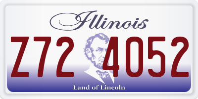 IL license plate Z724052