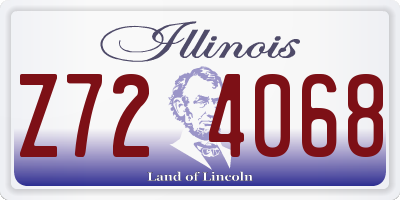 IL license plate Z724068
