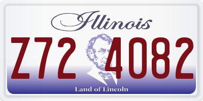 IL license plate Z724082