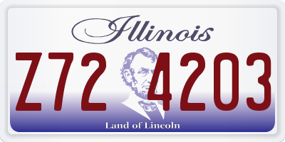 IL license plate Z724203