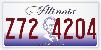 IL license plate Z724204
