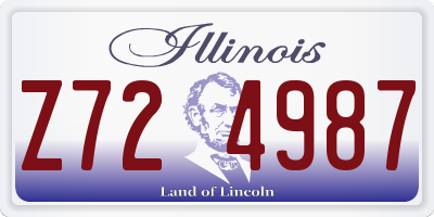 IL license plate Z724987