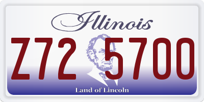 IL license plate Z725700
