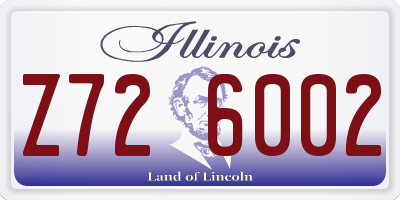 IL license plate Z726002