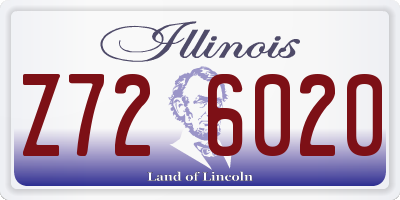 IL license plate Z726020