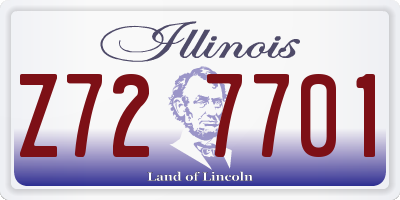IL license plate Z727701