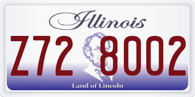 IL license plate Z728002