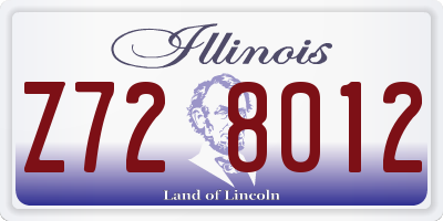 IL license plate Z728012