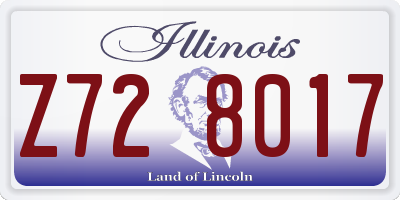 IL license plate Z728017