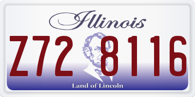 IL license plate Z728116