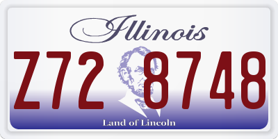 IL license plate Z728748