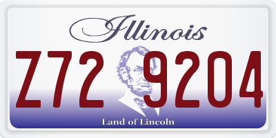 IL license plate Z729204