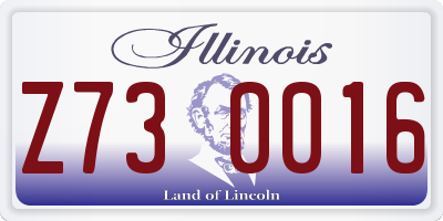 IL license plate Z730016