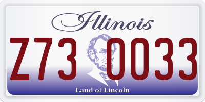 IL license plate Z730033