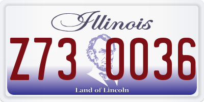IL license plate Z730036