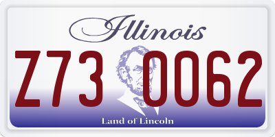 IL license plate Z730062