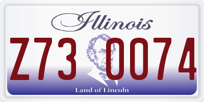 IL license plate Z730074