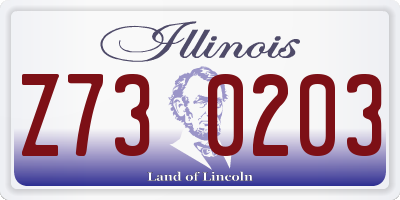 IL license plate Z730203