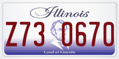 IL license plate Z730670