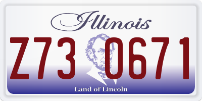 IL license plate Z730671