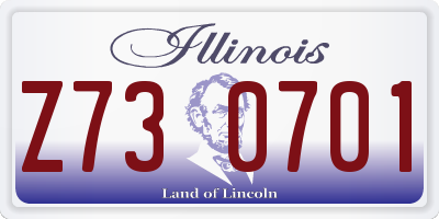 IL license plate Z730701
